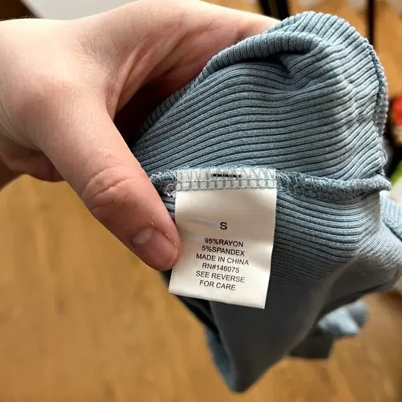 Sweet Romeo Blue Ribbed Short Set - Picture 9 of 9